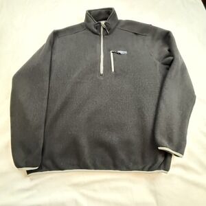 Bills Khakis Men's 1/4‎ Zip Pullover Fleece Size XL Black With Gray Trim